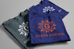 Custom branded t-shirts for landscaping company's employee swag.